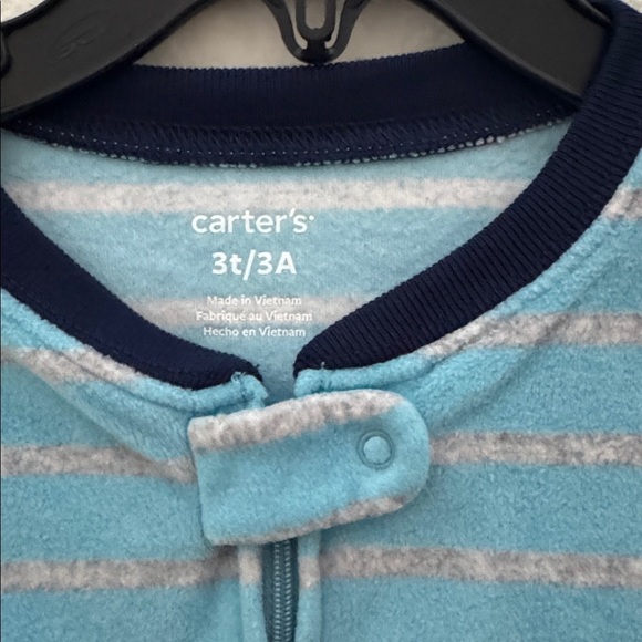 Carter’s Boys Pajamas 2-Pack Size 3T Footed Sleepers Trucks & Stripes - Picture 9 of 12